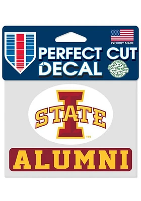 Iowa State Cyclones 4.5x5.74 Alumni Auto Decal - Red