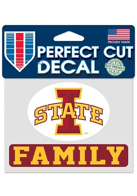 Iowa State Cyclones 4x4 Family Auto Decal - Red