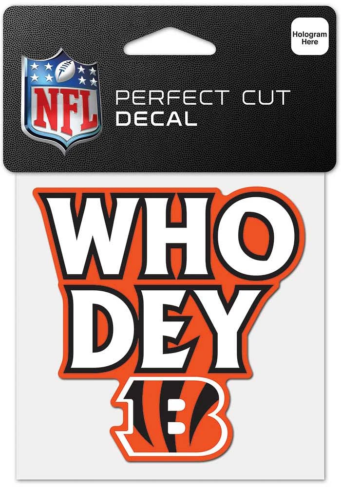 Cincinnati Bengals 4x4 Slogan Auto Decal - Orange