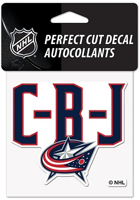 Columbus Blue Jackets 4x4 Slogan Auto Decal - Blue