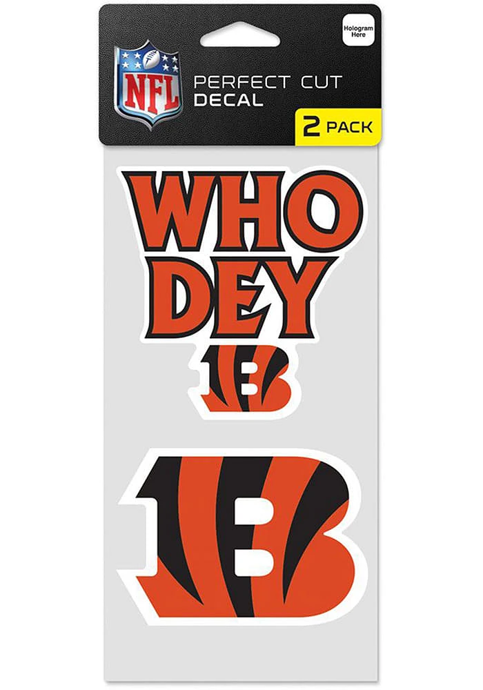 Cincinnati Bengals Perfect Cut Set of 2 Slogan Auto Decal - Orange