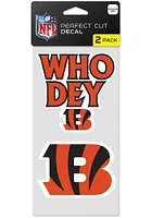 Cincinnati Bengals Perfect Cut Set of 2 Slogan Auto Decal - Orange