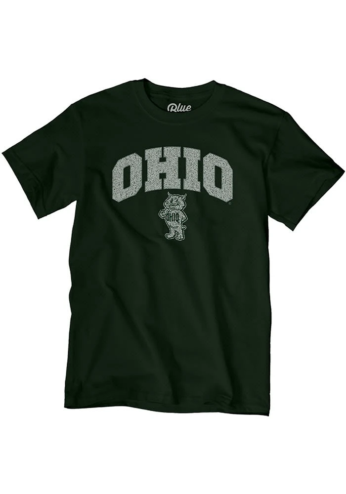 Ohio Bobcats Green Arch Name Mascot Short Sleeve T Shirt