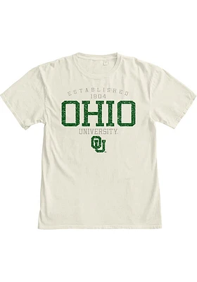 Ohio Bobcats Ivory Flat Name Short Sleeve Fashion T Shirt