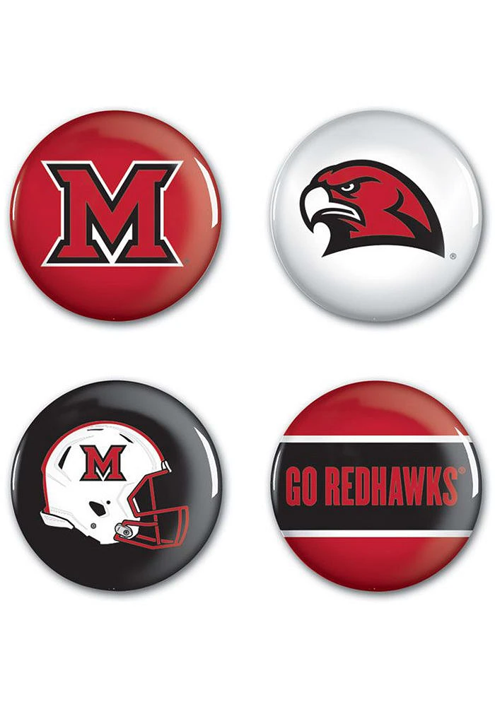 Miami RedHawks 4 Pack Button