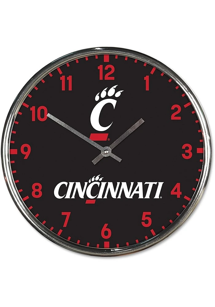 Cincinnati Bearcats Logo Chrome Wall Clock