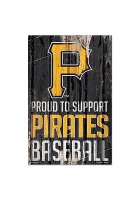 Pittsburgh Pirates Proud Supporter Sign - Black