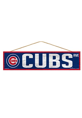 Chicago Cubs 4x17 Avenue Wood Sign - Blue