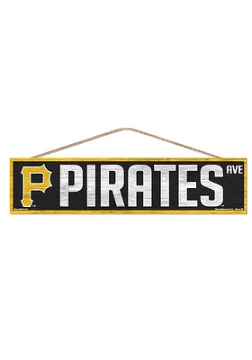 Pittsburgh Pirates 4x17 Avenue Wood Sign - Black