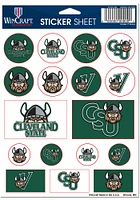 Cleveland State Vikings Sheet of Team Logo Stickers - Green