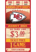 Kansas City Chiefs 6x12 Ticket Wood Sign - Red