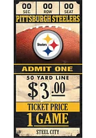 Pittsburgh Steelers 6x12 Ticket Wood Sign - Black
