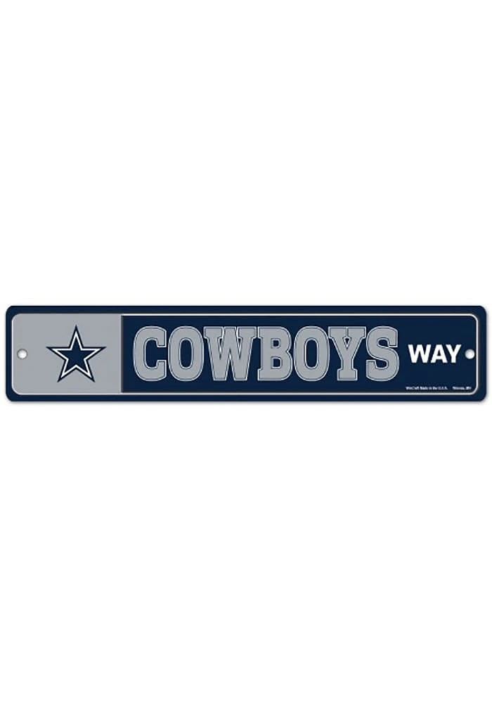 Dallas Cowboys 3.7x19 Street Zone Sign - Navy Blue