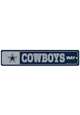 Dallas Cowboys 3.7x19 Street Zone Sign - Navy Blue