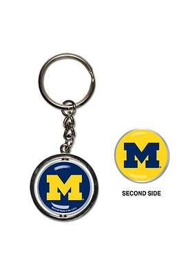 Michigan Wolverines Spinner Classic Keychain - Navy Blue