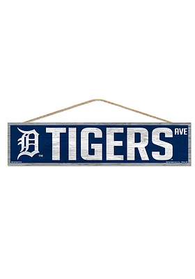 Detroit Tigers 4x17 Avenue Wood Sign - Navy Blue