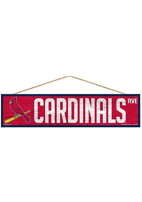 St Louis Cardinals 4x17 Avenue Wood Sign - Red