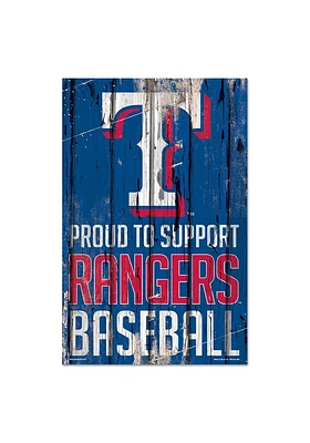 Texas Rangers 11x17 Proud Supporter Sign - Blue