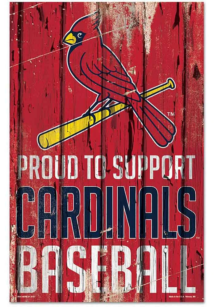 St Louis Cardinals 11x17 Proud Supporter Sign - Red