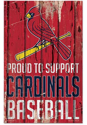 St Louis Cardinals 11x17 Proud Supporter Sign - Red