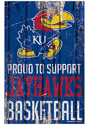 Kansas Jayhawks 11x17 Proud Supporter Sign - Blue