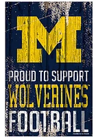Michigan Wolverines 11x17 Proud Supporter Sign - Blue