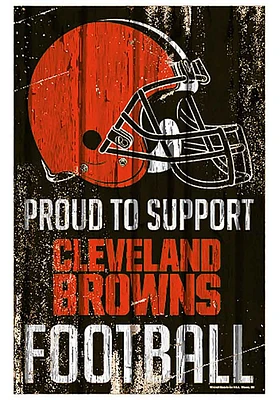 Cleveland Browns 11x17 Proud Supporter Sign - Orange