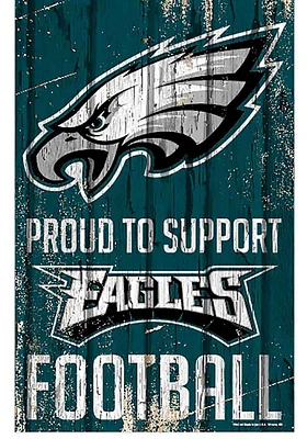 Philadelphia Eagles 11x17 Proud Supporter Sign - Midnight Green