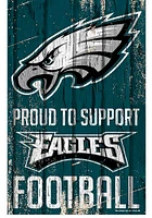 Philadelphia Eagles 11x17 Proud Supporter Sign - Midnight Green