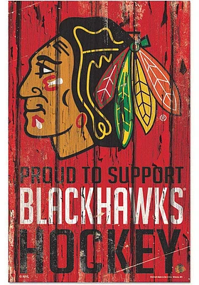 Chicago Blackhawks 11x17 Proud Supporter Sign - Red
