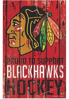 Chicago Blackhawks 11x17 Proud Supporter Sign - Red