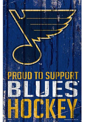 St Louis Blues 11x17 Proud Supporter Sign - Blue