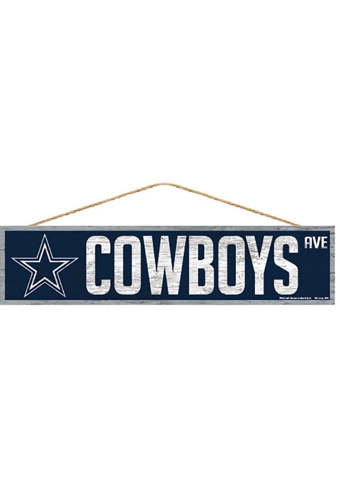 Dallas Cowboys 4x17 Avenue Wood Sign - Navy Blue