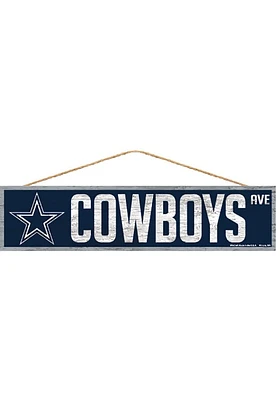 Dallas Cowboys 4x17 Avenue Wood Sign - Navy Blue