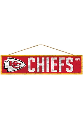 Kansas City Chiefs 4x17 Avenue Wood Sign - Red