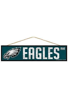 Philadelphia Eagles 4x17 Avenue Wood Sign - Midnight Green