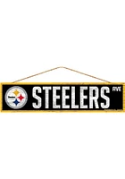 Pittsburgh Steelers 4x17 Avenue Wood Sign - Black