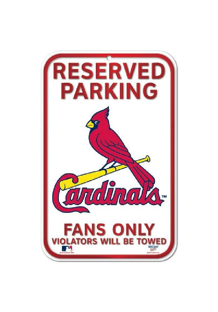 St Louis Cardinals Reserved Parking Sign - Red
