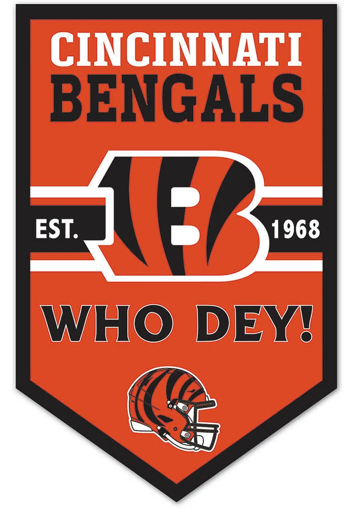 Cincinnati Bengals Wooden Chevron Banner Sign