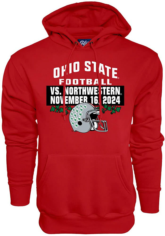 Ohio State Buckeyes Mens Red Rivalry Hood Long Sleeve Hoodie