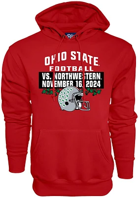 Ohio State Buckeyes Mens Red Rivalry Hood Long Sleeve Hoodie