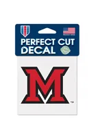 Miami RedHawks 4x4 Perfect-Cut Auto Decal - Red