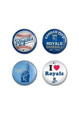 Kansas City Royals 4 Pack Button - Blue