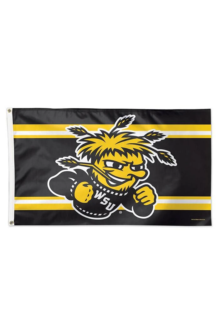 Wichita State Shockers 3x5 Deluxe Grommet Black Silk Screen Grommet Flag