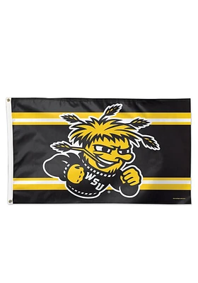 Wichita State Shockers 3x5 Deluxe Grommet Black Silk Screen Grommet Flag