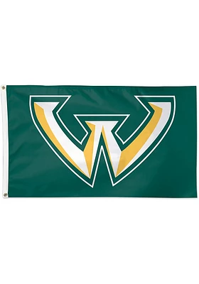 Wayne State Warriors 3x5 Grommet Silk Screen Grommet Flag - Green