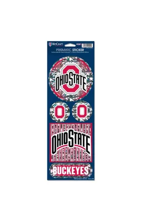 Ohio State Buckeyes Prismatic Stickers - Red