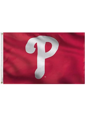 Philadelphia Phillies Deluxe Grommet Silk Screen Grommet Flag - Red