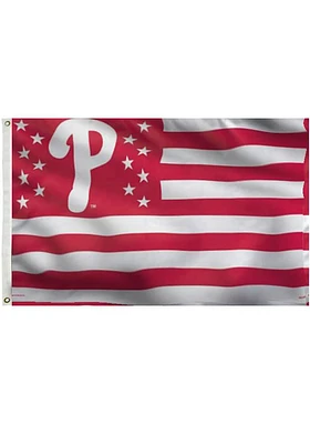 Philadelphia Phillies Stars and Stripes Grommet Silk Screen Grommet Flag - Red