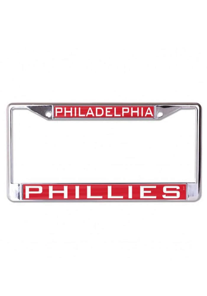 Philadelphia Phillies Team Name Inlaid License Plate Frame - Red